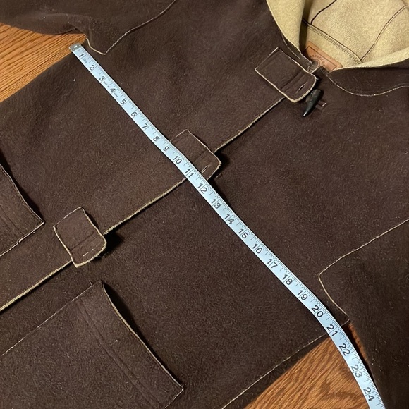 VINTAGE Lauren Ralph Lauren brown wool hooded coat horn toggle closures size MP - Picture 14 of 16